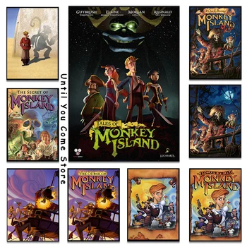 Tales of Monkey Island, популярные постеры видеоигр, современный Monkey Island, печать на холсте, цитата, настенное искусство, картина, декор для дома
