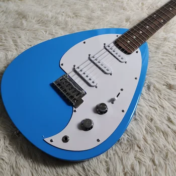 Изготовленный на заказ Phantom Hutchins Brian Jones Vox Tear drop Фирменный Синий Звукосниматель для электрогитары с одной катушкой, Белая накладка