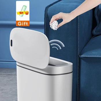 Корзина для мусора для туалета Кухонный шов Smart Can Мусорное ведро для мусора Водонепроницаемое для мусорного ведра для ванной Комнаты Датчик отходов Автоматический Узкий