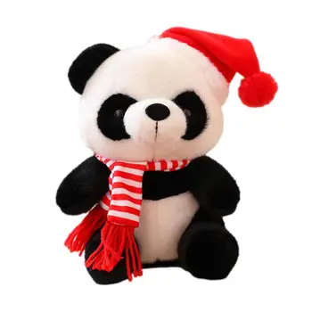 Плюшевое чучело Медведя Панды, подушка-панда, Рождественские Плюшевые игрушки, Приятная Мультяшная Мягкая Панда со шляпой Санта-Клауса, подарки для украшения дома