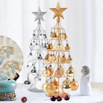 Популярное украшение для столешницы, хит продаж, металлическая железная рама для празднования Рождества, украшение для столешницы в виде мини-рождественской елки