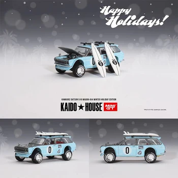 ** Предварительная распродажа ** MINIGT 1:64 Kaido House 510 Wagon Surf Safari RS Winter Spec Отлитая под давлением Коллекция моделей автомобилей Diorama Миниатюрные игрушки