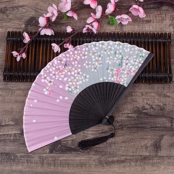 Стильный ручной веер Cherry Blossom Для украшения ткани, для вечеринок в саду, для свадеб на открытом воздухе, для летних мероприятий