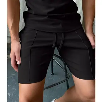 Шорты мужские Летние однотонные Повседневные шорты для бега, спортивные штаны для фитнеса мужские
